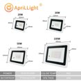 thumbnail image 4 of Foco LED RGB IP68, iluminación exterior impermeable, 20 W, 30 W, 50 W, 100 W, luz de control remoto, color de luz, reflector para decoración de jardín., 4 of 5
