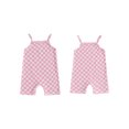 thumbnail image 2 of BemeyourBBs Baby Girl Summer Jumpsuit Sleeveless Checkered Print Romper Shorts, 2 of 9