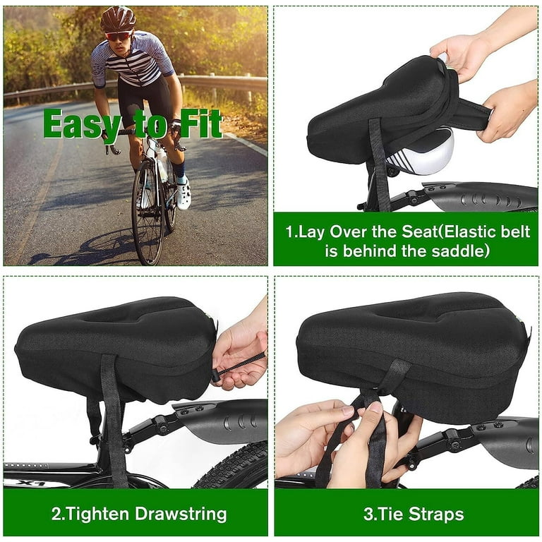 Zacro Bike Seat Cover Comfortable Exercise Bicycle Saddle Cushion Extra Soft Wide for Indoor Outdoor Black Walmart