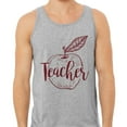 thumbnail image 2 of Teacher Apple Tank Top Unisex X-Small Grey, 2 of 5