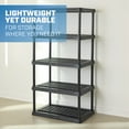 HART 5 Tier 24" x 36" x 72" Plastic Ventilated Shelving Unit, Black