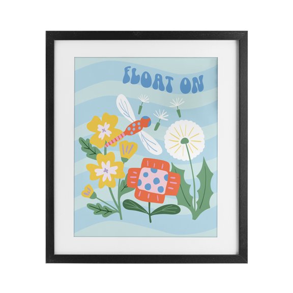 Stupell Industries Bohemian Float On Dragonfly Black Framed Print Under Glass, 13 x 16, by Jilly Jack Designs