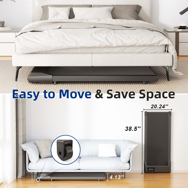 YDZJY 250lb Walking Pad, 0.6-2.5 mph Quiet Under Desk