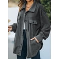 thumbnail image 4 of Chase Secret Womens Casual Jacket Fuzzy Fleece Long Sleeve Shacket Shirts Jacket with Pockets, 4 of 6