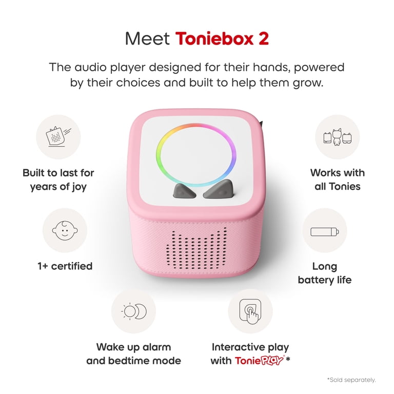 tonies Toniebox 2 Screen-Free Audio Player Bundle for Kids 1+ with