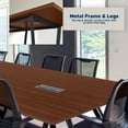 thumbnail image 4 of Sturdy Conference Table With Cable Management Grommets By Ahliss- Modern Rectangle Office Meeting Table With Wood Tabletop And Metal Frame & Legs- Easy Assembly Boardroom Table, 4 of 8