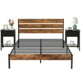 thumbnail image 6 of VECELO 3-piece Bedroom Set, Metal & Wood Platform Bed with Set of 2 Nightstand, Queen Size, 6 of 9