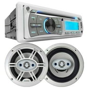 Gravity Marine Boat CD/AM/FM Receiver +2x Blaupunkt GTM652W 6.5" Speakers Bundle