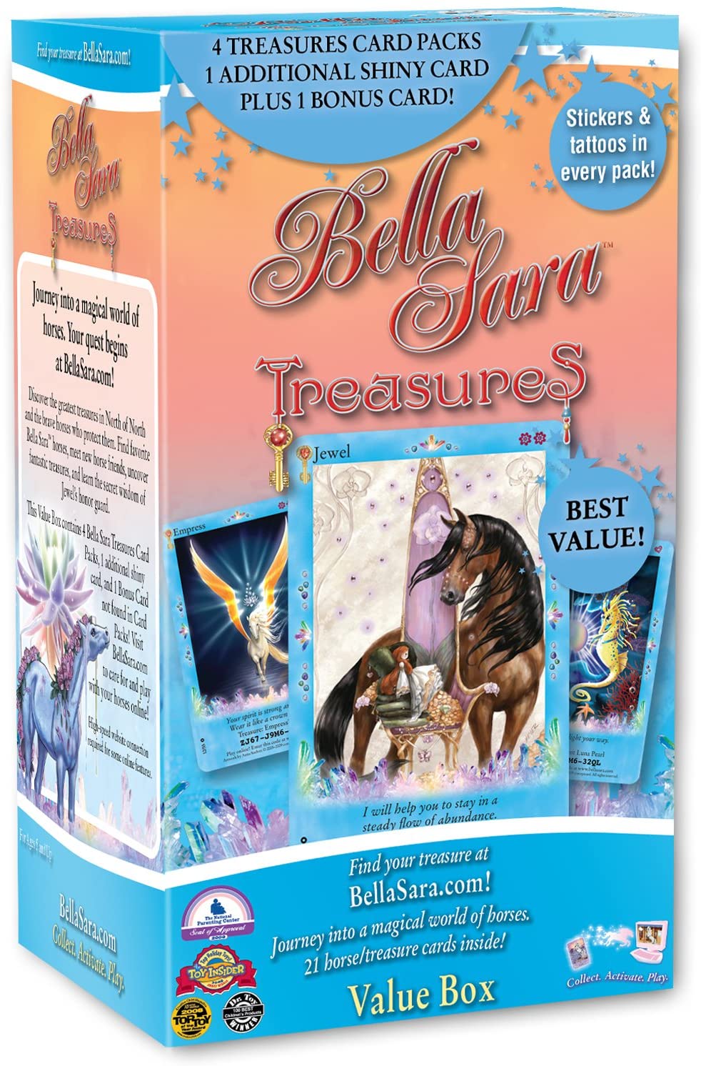 Bella Sara Trading Card Game Treasures Value Box with booster packs