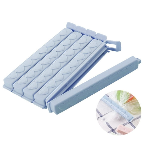 Zehuanyu 5pcs Food Snacks Clips Bag Sealing Clips Heart Patterned Bag Fresh-Keeping Clamp Sealer for Kitchen Home Dormitory (Blue)