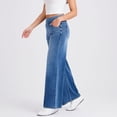 thumbnail image 5 of Jeans for Women Elastic High Waist Wide Leg Stretchy Baggy Streetwear Casual Denim Pants with Pockets, 5 of 6