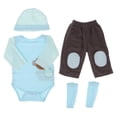 thumbnail image 4 of Conjuntos de ropa de muñeca de dibujos animados para bebés Reborn de 22-23 pulgadas, sombrero de muñeca, mameluco, pantalones, conjunto de calcetines Yotijar Traje de muñecas renacidas, 4 of 10
