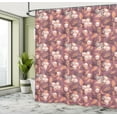 thumbnail image 4 of Ambesonne Geometric Shower Curtain, Japanese Cubes and Waves, 69"Wx84"L, Mauve Taupe Salmon and Blush, 4 of 4