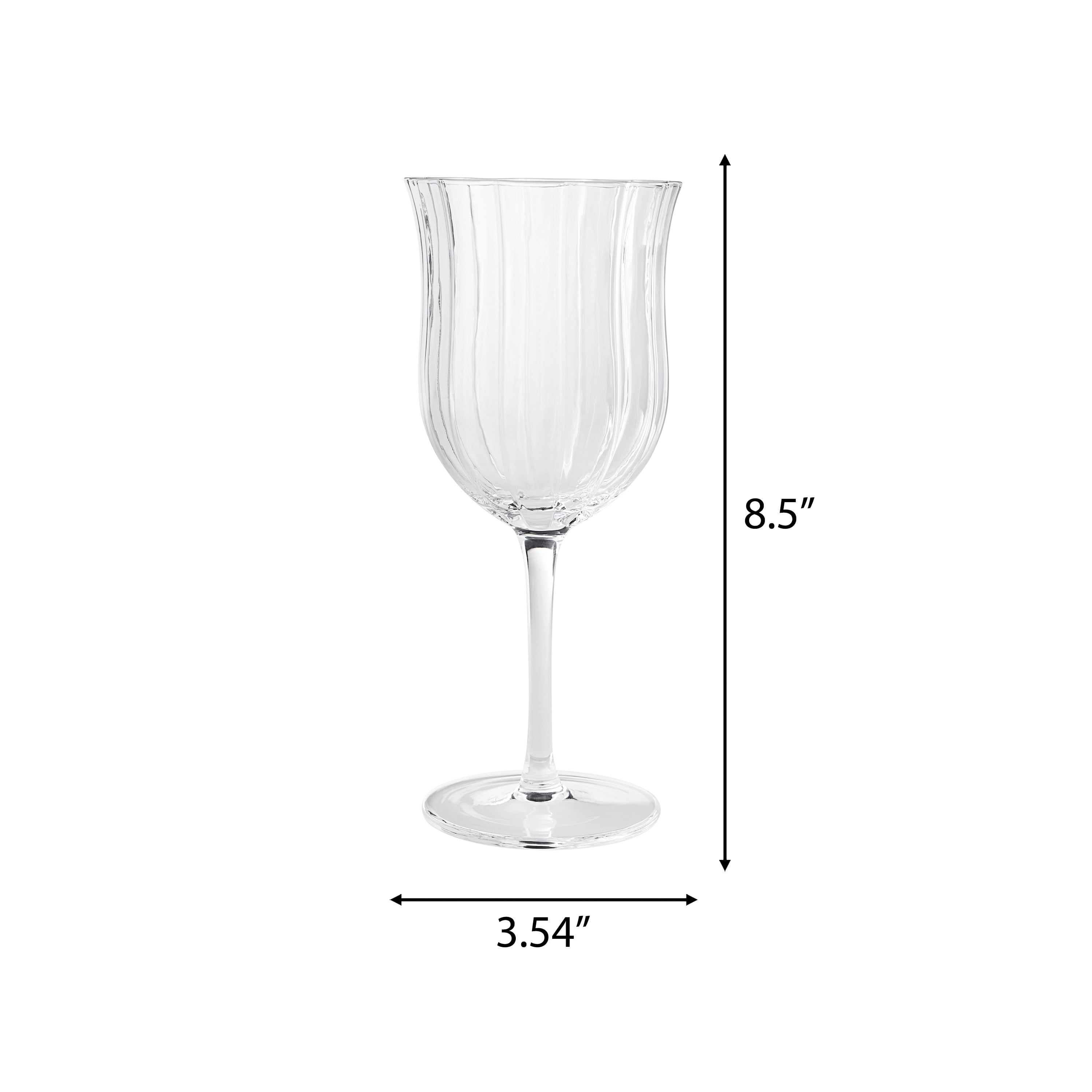 The Pioneer Woman Colette 13-Ounce Scalloped White Wine Glasses, Clear, Set of 4