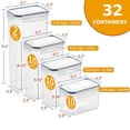 thumbnail image 2 of 32 Pack Airtight Food Storage Containers Set, BPA Free Plastic Kitchen and Pantry Organization Canisters with Lids for Cereal, Dry Food, Flour and Sugar, Includes 32 Labels, 2 of 6