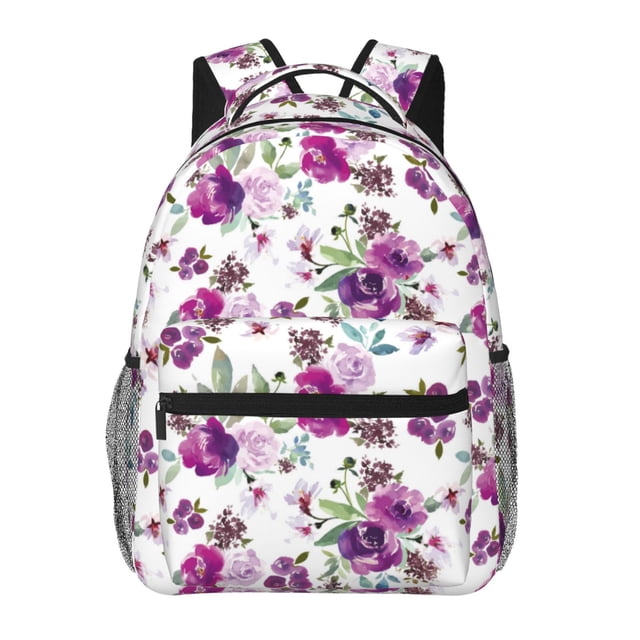 Easygdp Violets Flowers Mochila Ergonómica Versátil para Laptop - Múltiples Bolsillos, Correas Ajustables, Unisex para Escuela, Viajes y Actividades al Aire Libre-One Size