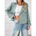 thumbnail image 3 of Gabardina corta Tankaneo para mujer con doble botonadura y solapa, 3 of 7