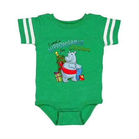 

Inktastic I want a Hippopotamus for Christmas Gift Baby Boy or Baby Girl Bodysuit