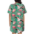 thumbnail image 3 of Kdxio Tropical Flamingo Print Pajamas Sets for Women Short-Sleeved Pjs with Lounge Shorts Two Piece Sleepwear S-4XL, 3 of 9