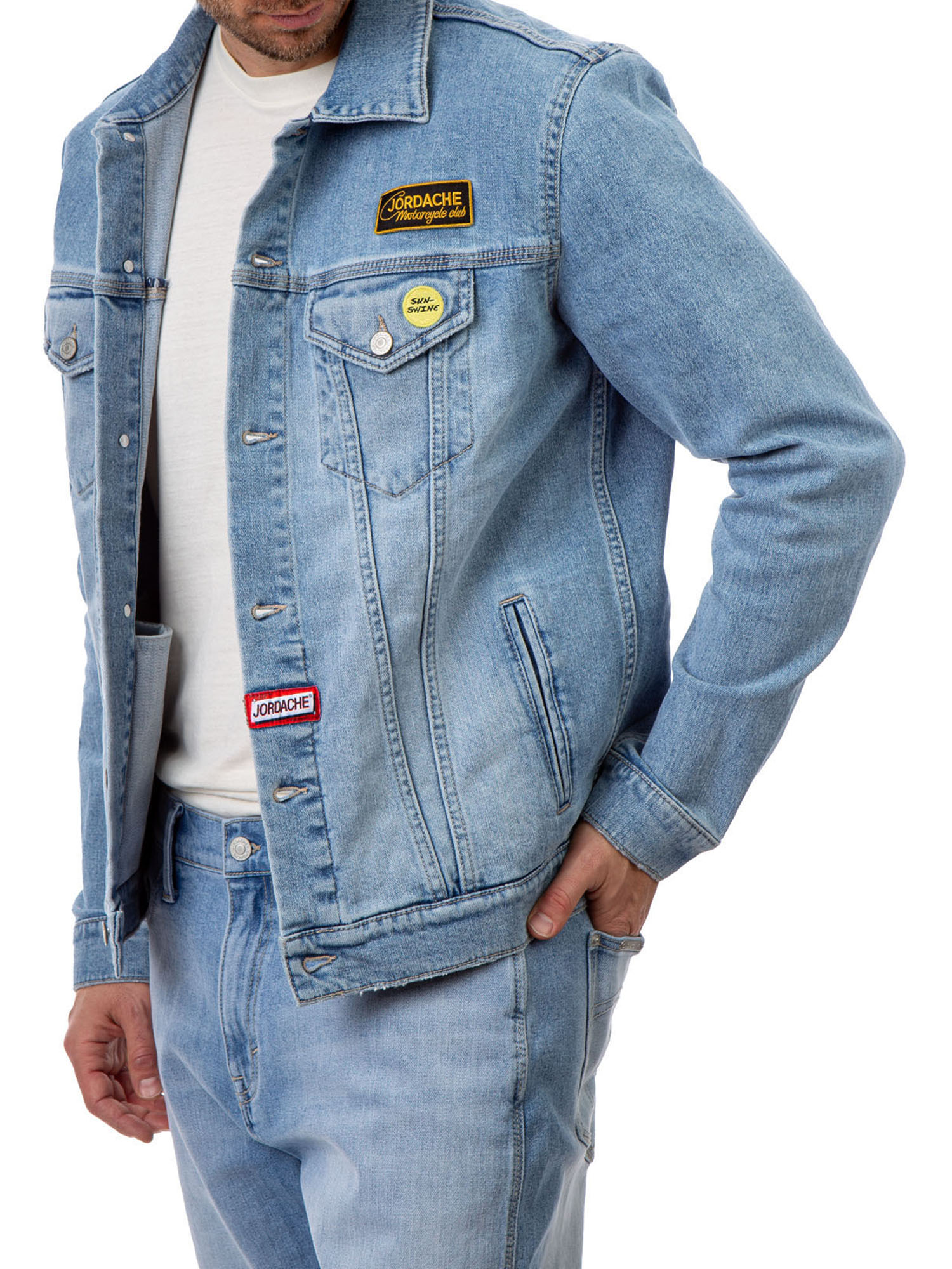 Jordache Vintage Men's Nash Patches Denim Jacket, Sizes S-2XL, Men's Denim Jean Jackets - image 5 of 6