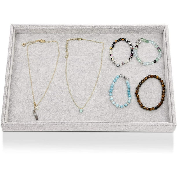 Juvale Stackable Velvet Jewelry Display Tray Drawer Organizer