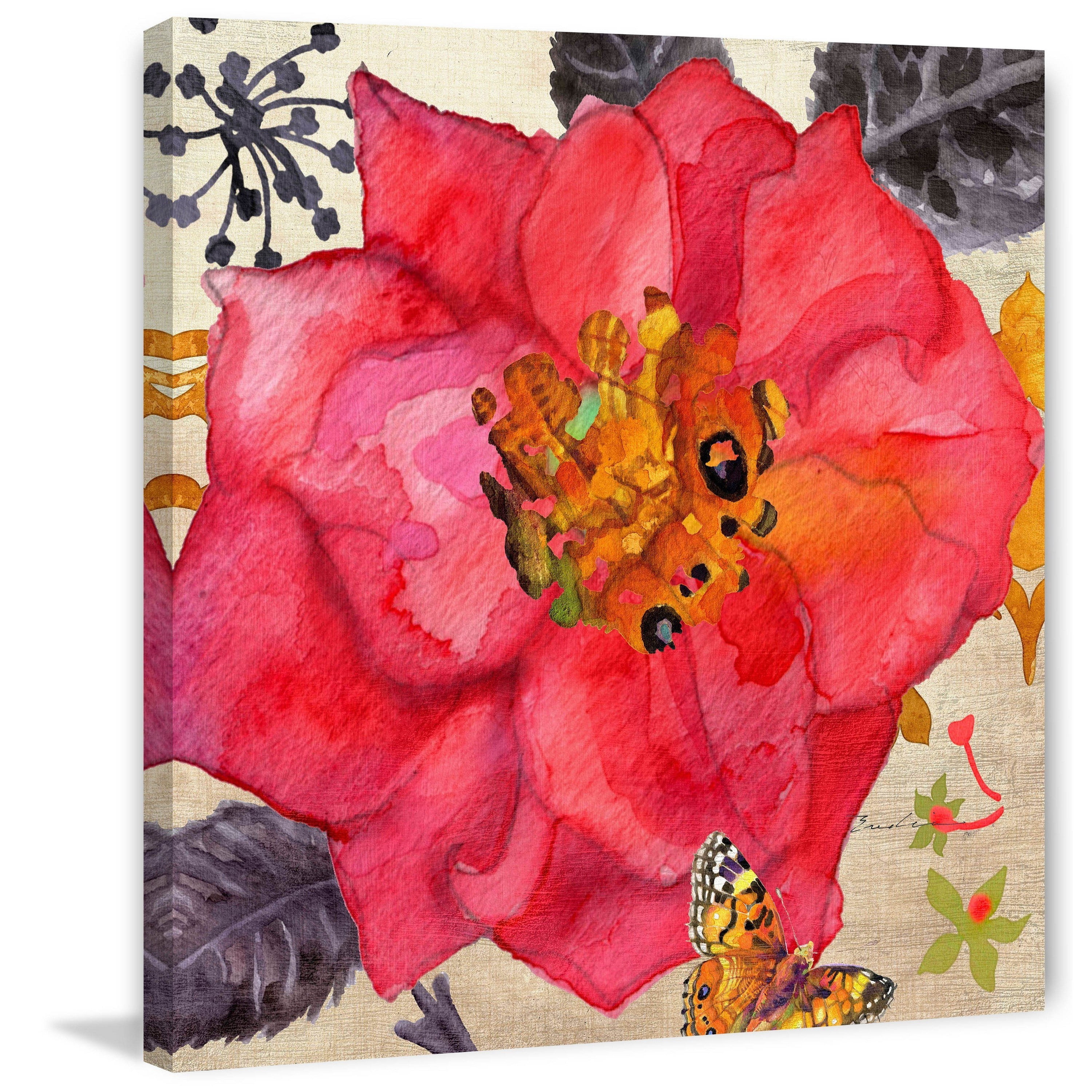 "Hedge Roses" Painting Print on Wrapped Canvas