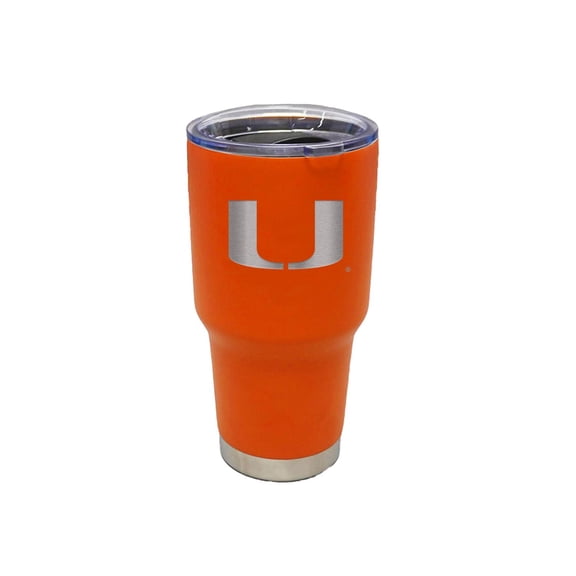 NCAA Miami Hurricanes 30 ounce Stainless Steel Tumbler in Team Color with Team Logo