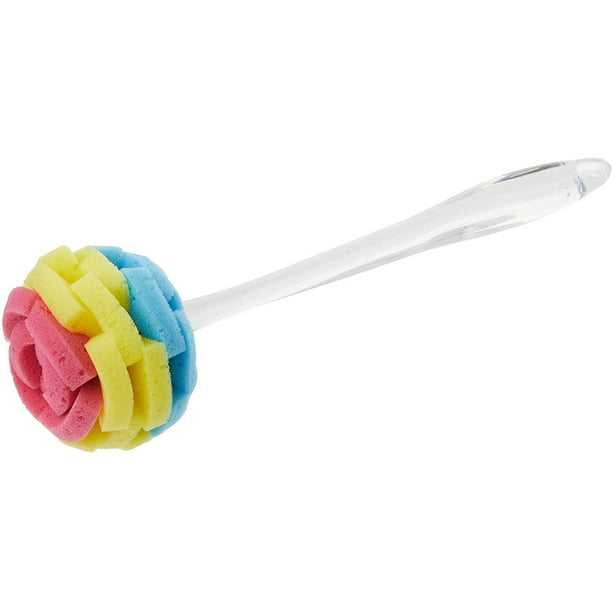 Casabella Soft Foam Sponge Brush With Extra Long Clear Plastic Handle