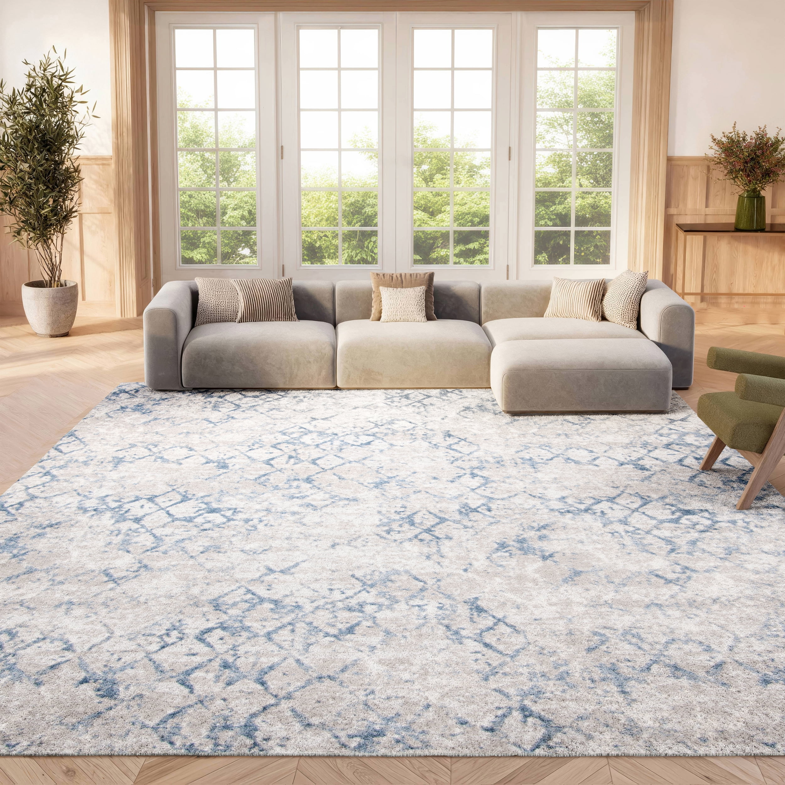 Safavieh Amelia Elvan Diamond Area Rug, Light Gray/Blue, 8' x 10'