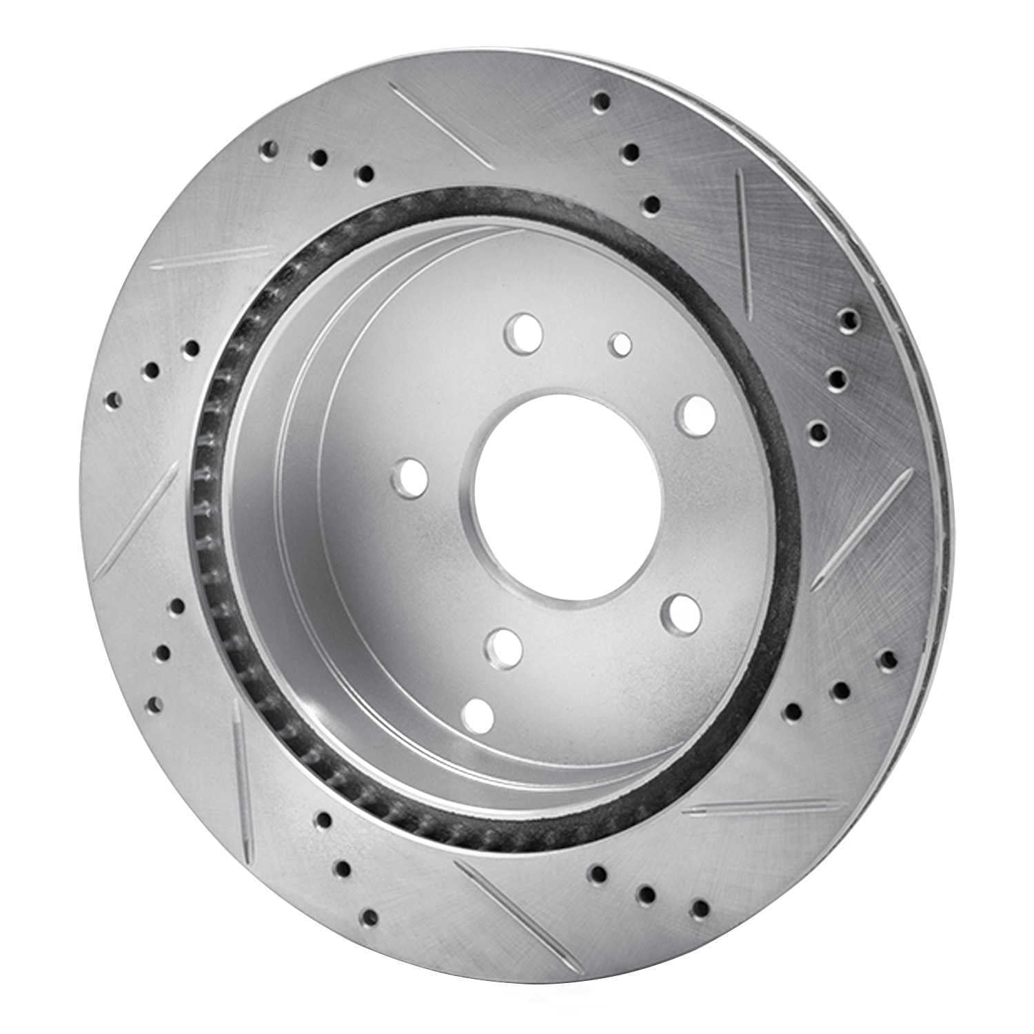 Dynamic Friction Company 631-47071L DFC Brake Rotor - Drilled And Slotted - Silver