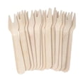 thumbnail image 3 of Tenedor de pastel desechable de 100 piezas, cubiertos de madera, tenedores ecológicos para picnic, cena, barbacoa, 3 of 4
