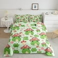 thumbnail image 1 of YST Mushroom Frog Comforter Set King Size Cute Bedding for Kids Girls Boys Bedroom Decor Cartoon Animals Plants Quilt Pink Green Duvet Insert, 1 of 5