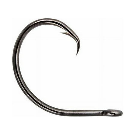 UPC: 0023534416697 | Mustad In-Line Circle Hook (Black Nickel) – 2/0 8pc