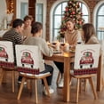thumbnail image 5 of Christmas Truck Chair Covers Set of 8 Retro Xmas Gnome Poinsettia Leaf Line Plaid Chair Back Covers Stretch Removable Washable Slipcovers Protector for Dining Room Kitchen Party Decor, 5 of 5