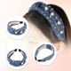 thumbnail image 3 of Diadema de mujer con nudos de cristal perlado Unique Bargains Estilo clásico y casual Diadema para mujeres Azul profundo 5.51"x1.89", 3 of 7