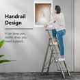 thumbnail image 2 of GameGem 4 Step Ladder, Folding Step Stool with Anti-Slip and Wide Pedal, Gold Ladder with Handgrip, Lightweight Aluminum Space Saving Stepladder for Home and Kitchen, 330 lbs Capacity, 2 of 2