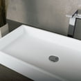 thumbnail image 2 of DAX Solid Surface Rectangular Single Bowl Vessel Bathroom Basin, Matte White, 2 of 4