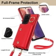 thumbnail image 6 of Allytechgroup Wallet Case for Samsung Galaxy Note 20, RFID Blocking Crossbody Shoulder Strap Hand Wrist Cards Holder Ring Stand Bumper Drop Protection Phone Case for Girls Women, Red, 6 of 9