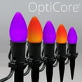 thumbnail image 3 of Wintergreen Lighting C7 Purple & Orange OptiCore Smooth LED Halloween Pathway Light Kit, 50 Lights, 12" Spacing, Black Wire, 50 ft, 3 of 8