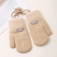 thumbnail image 2 of lnmuld Gloves Winter Kids Winter Thermal Knitted Gloves and Mittens with Detachable Lanyard Double Layer Hand Warmers for Children Outdoor Cold Weather Size:4-8 Years, 2 of 4
