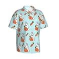 thumbnail image 3 of Xecao Rabbit Is Eating Carrots print Hawaiian shirt - a stylish short-sleeve button-down for men, perfect for casual beach and tropical outings., 3 of 9