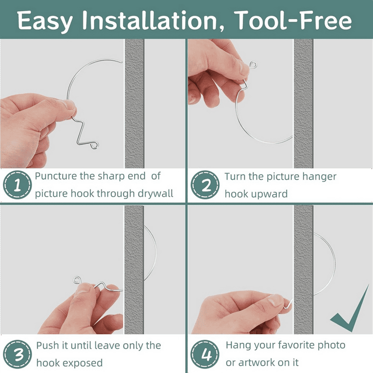 50Pcs Picture Hanger Hooks Super Hooks for Hanging Drywall Picture Hanging Hooks Heavy Duty Wall Hooks for Pictures