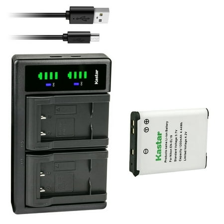 Kastar 1-Pack EN-EL19 Battery and LTD2 USB Charger Replacement for Nikon Coolpix S100 Coolpix S2500 Coolpix S2550 Coolpix S2600 Coolpix S2700 Coolpix S2750 Coolpix S2800 Coolpix S3100 Camera