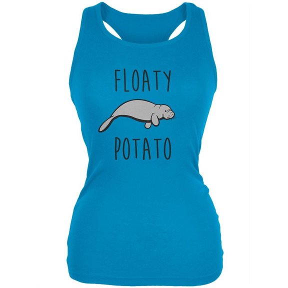 Floaty Potato Manatee Juniors Soft Tank Top LG