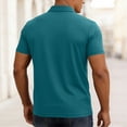 thumbnail image 6 of BVnarty Men's Solid Color Short Sleeve Camp Collar Shirt Breathable Casual Summer Daily Wear Business Casual Outing Top Green M, 6 of 8