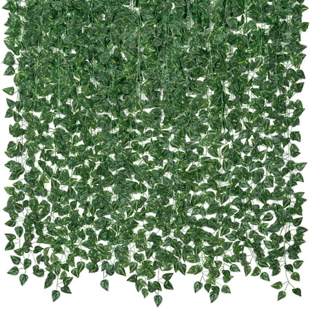 UV Resistant Artificial Ivy Garland 72 Pack 504Ft Fake Vines Greenery Leaves for Home Decor Bedroom Wall Garden Party Wedding Aesthetic Hanging Green