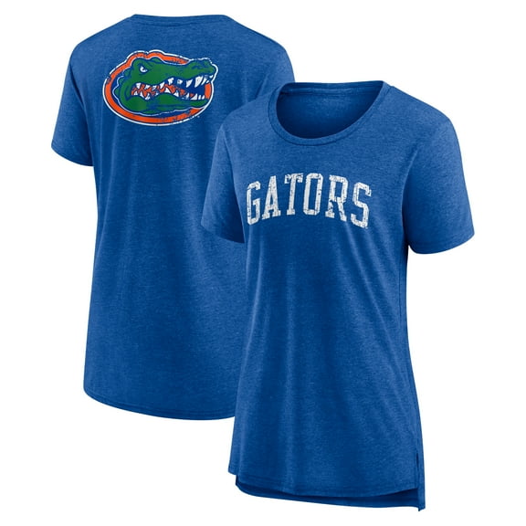 Women's Heather Royal Florida Gators Slab Serif Tri-Blend T-Shirt
