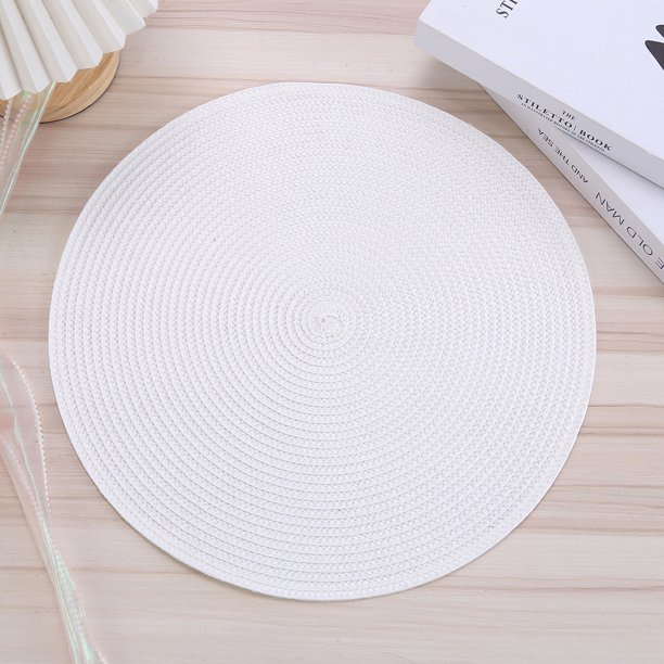 Posavasos redondo de polipropileno tejido para mesa de comedor, con aislamiento térmico, tejido simple, retro, ligero y lujoso