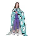 thumbnail image 4 of Honeii Penguins Print Poncho Cape, Cloak Coat, Snuggly Hooded Wearable Blanket, Hooded Cape For Teenagers,Halloween Costumes-Large, 4 of 7
