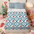 thumbnail image 2 of Manfei Santa Zipper Twin Comforter Sets with Fitted Sheet and 2 Pillowcases Holiday Zipper Bedding Set, Purple Gold, Xmas Reversible, 2 of 7